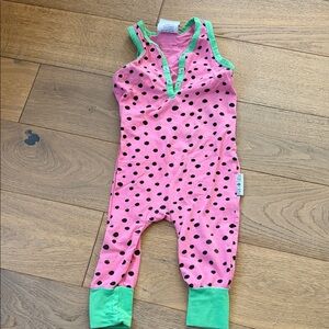 Charming Pink and Green Polka Dot Kids Bodysuit
